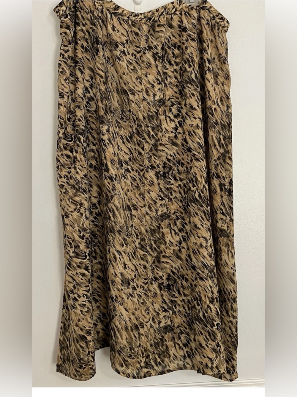 Coldwater Creek Neutral Printed Maxi Skirt in Beige and Black